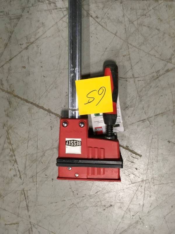 lot 65 image: BESSEY 50 in. K-Body REVOlution (KRE) Parallel Clamp with Composite Plastic Handle and 3-34 in. Throat Depth in good condition