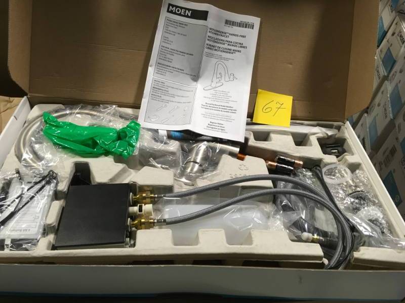lot 67 image: MOEN Essie Touchless Single-Handle Pull-down Sprayer Kitchen Faucet in Spot Resist Stainless in good condition