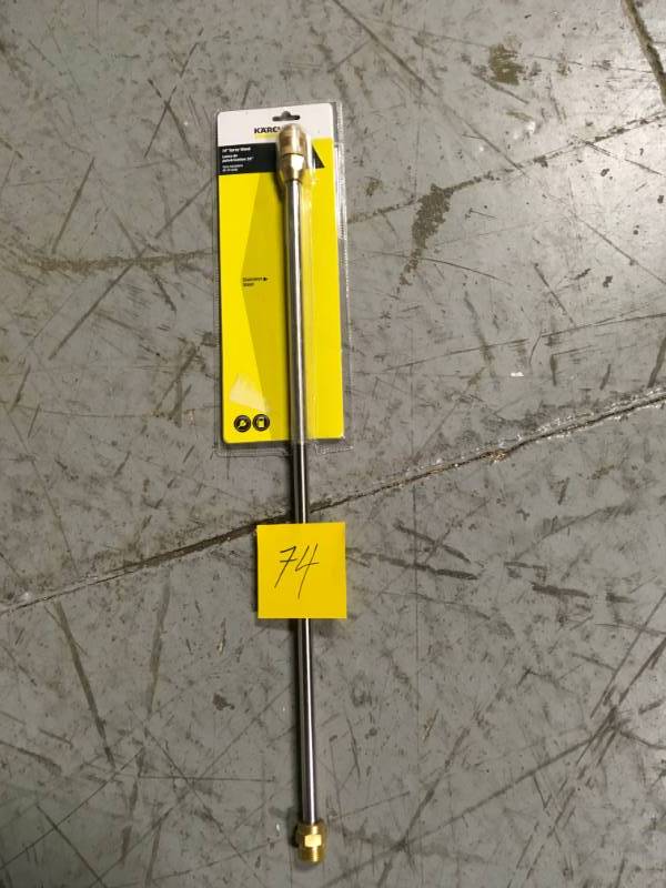 lot 74 image: Karcher 24 4000 PSI Stainless Steel Extended-Reach Spray Wand in good condition