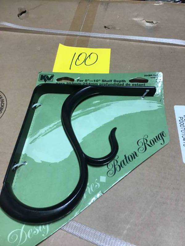 lot 100 image: Knape and Vogt Shelf Bracket Baton Rouge Black in good condition