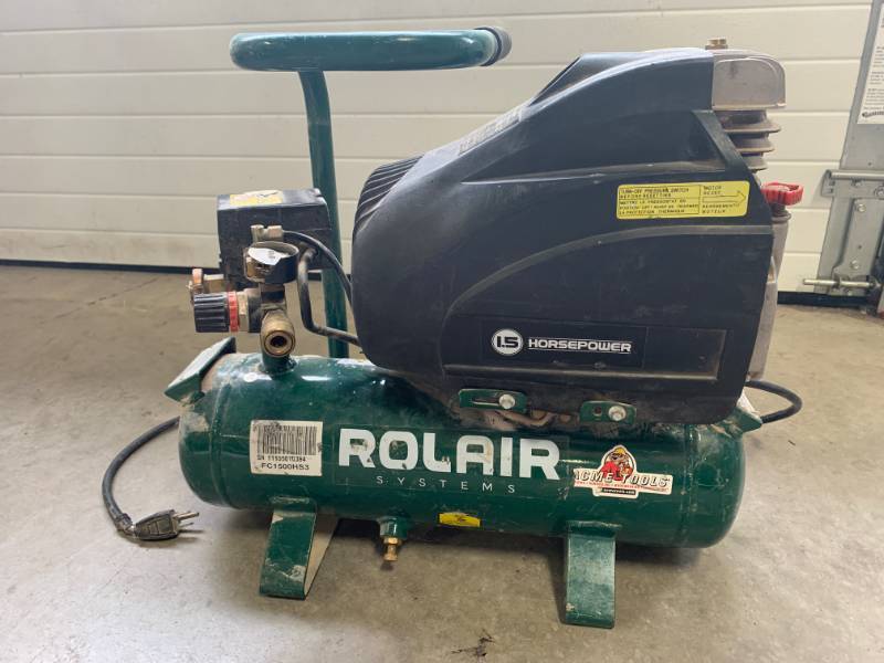 lot 7 image: Rolair Contractor 2.15 Gallon Air Compressor (works great)