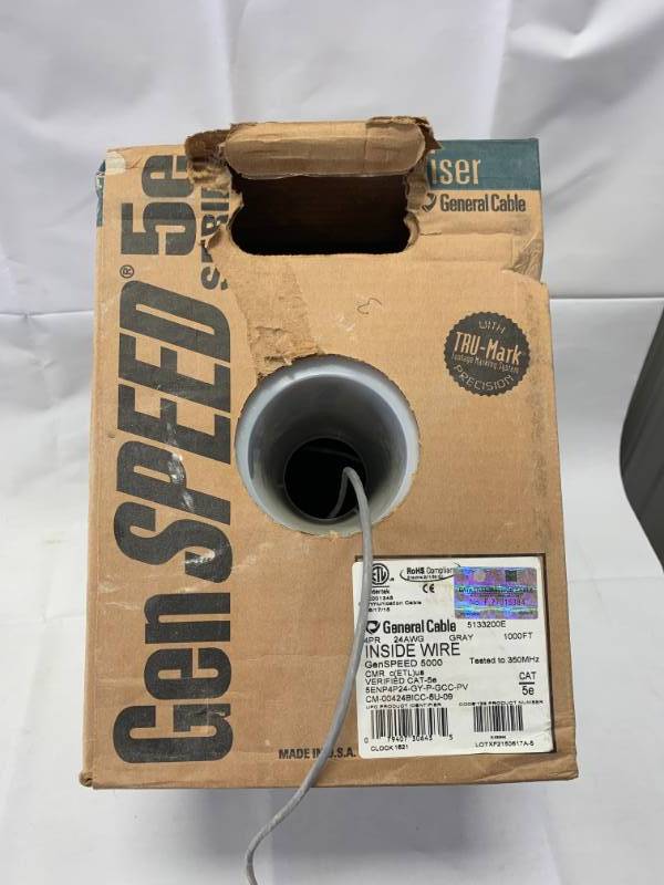 lot 32 image: Cat 5e Riser 24AWG Wire (partial box)