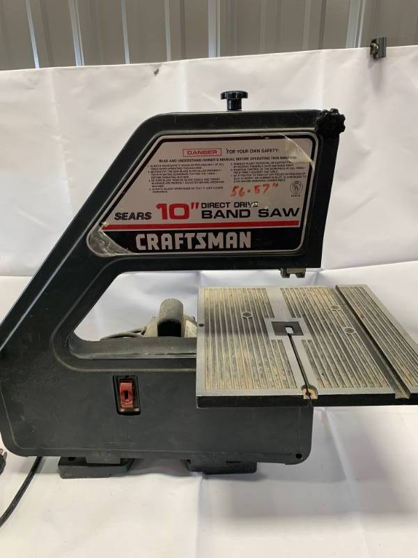 lot 48 image: Craftsman 10 Direct Drive Band Saw (runs but needs safety button)
