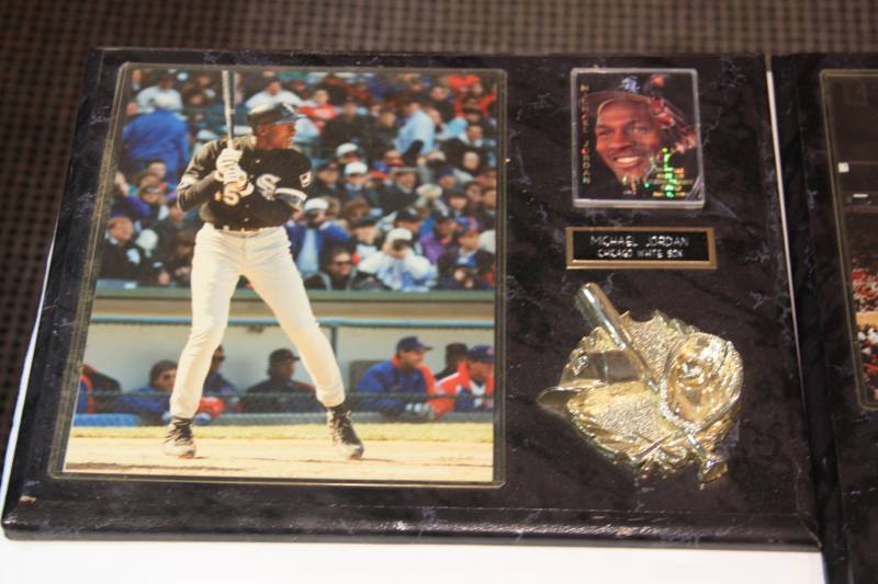lot 9 image: Michael Jordan Plaque and Golf Ball Lot  4 Items