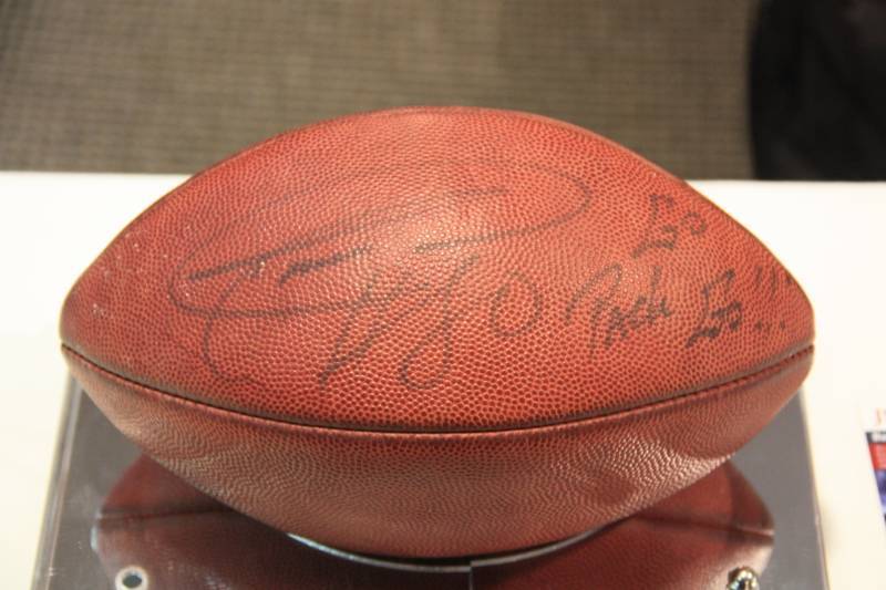 lot 69 image: Donald Driver Football w Display Case Auto JSA COA