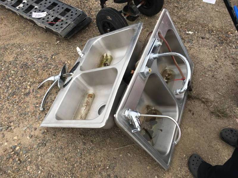 lot 168 image: 2 Stainless Steel Sinks