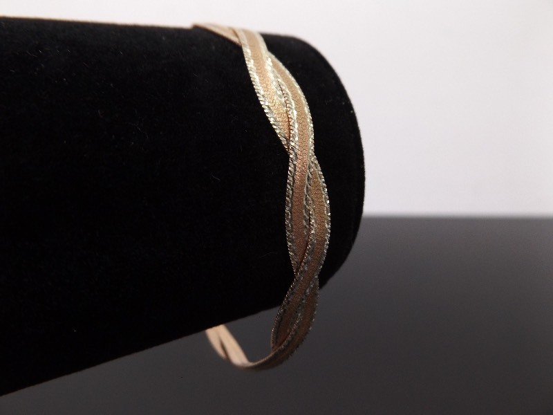 lot 60 image: .925 Sterling Silver Duotone Weave Bracelet