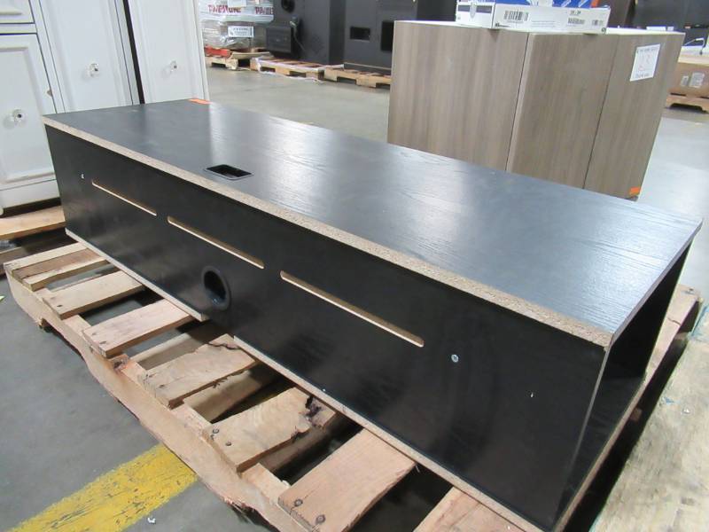 lot 3 image: TV ENTERTAINMENT STANDCABINET IN BLACK- Missing Adjustable Shelf