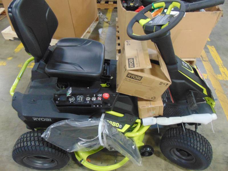 lot 77 image: Ryobi 38 in. Battery Electric Riding Lawn Mower RY48110