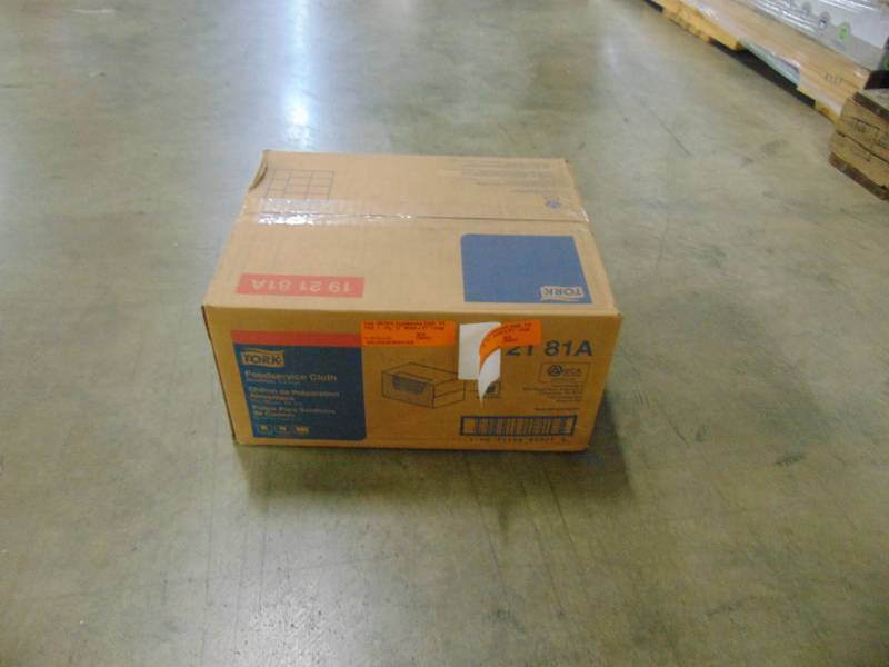 lot 80 image: Tork 192181A Foodservice Cloth, 14 Fold, 1-Ply, 13 Width x 21 Length, BlueWhite (Case of 1 Box, 240 Cloths)