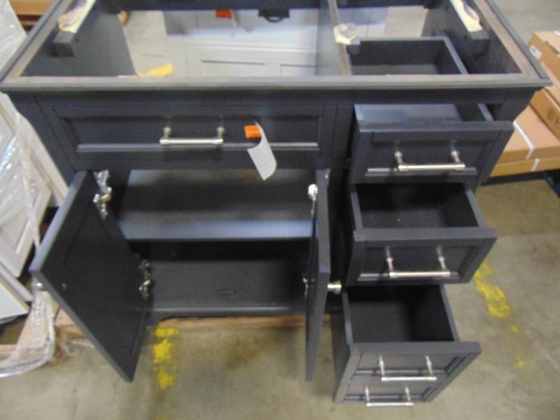lot 394 image: Scott Living 36 in. Roveland Dark Gray Single Sink Vanity Cabinet 12026VA-36-200