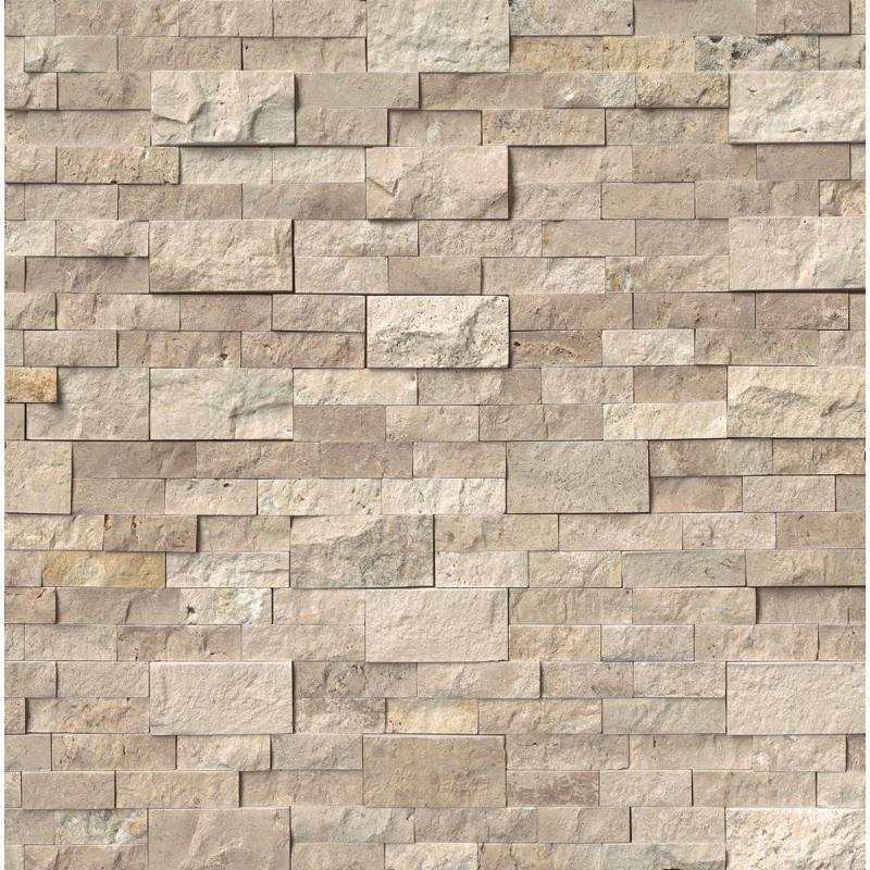 lot 142 image: MS International, LPNLTROMBEI624 Roman Beige Ledger Panel 6 in. x 24 in. Natural Travertine Wall Tile (6 sq. ft.  case) - Approximately 30 Cases.