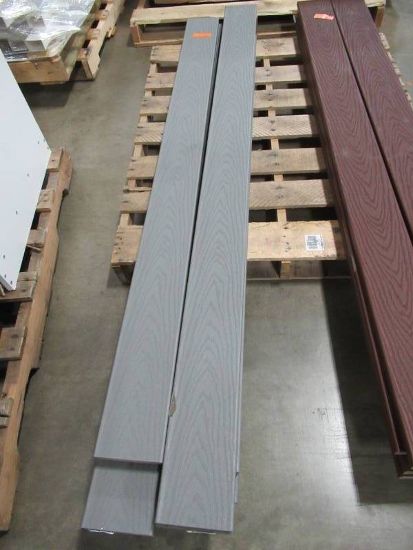 lot 58 image: Trex Select Pebble Grey Grooved Composite Deck Boards 674101 - 8 Boards from 69-77 in length
