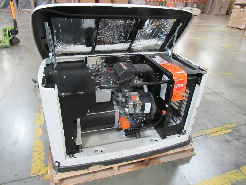 lot 68 image: Generac 11,000 Watt, Home Backup Generator. WiFi Activation required. Missing Starter and Side Wall.