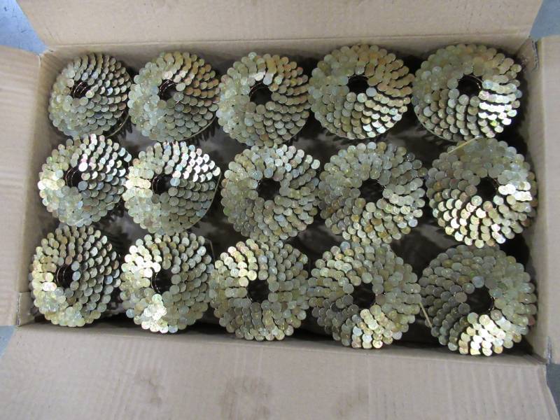 lot 105 image: Grip Rite GRCR4DGAL 1-12 x .120 Smooth Shank Electro-Galv Coil Roofing Nails, 7,200-Count - 60, 120 Count CoilsCase - 1 Case
