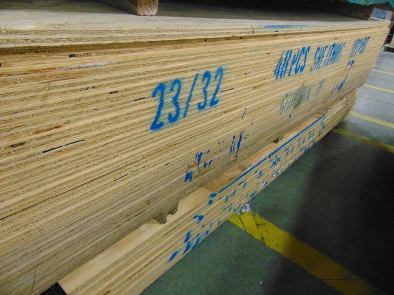 lot 278 image: Plywood 2332 in. x 4 ft. x 8 ft. RTD Sheathing Syp - 5 Black Stripes - 30 Pieces