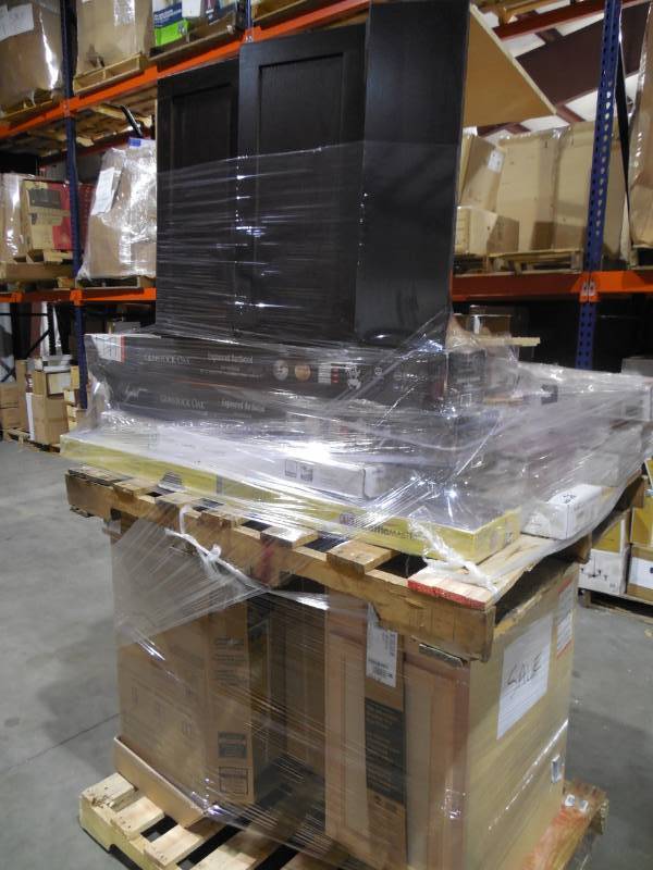 lot 23 image: WHOLESALE PALLET LOT OF GENERAL MERCHANDISE, CABINETS & FLOORING