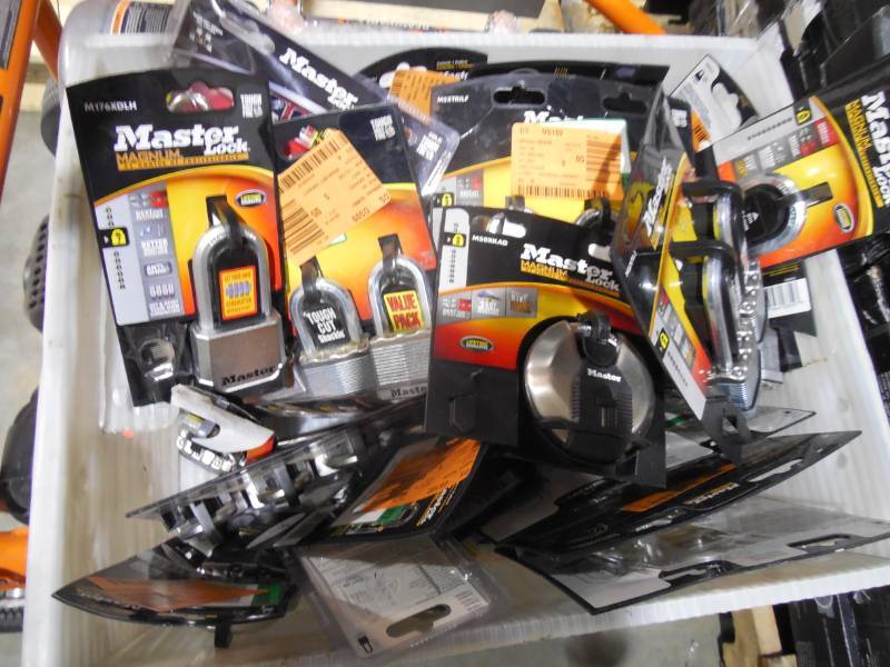 lot 85 image: Tote of New Master Locks - No Keys