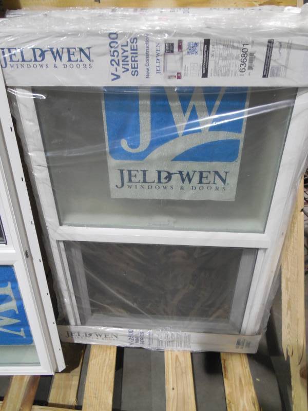lot 109 image: JELD-WEN 35.5 in. x 23.5 in. V-2500 Series White Vinyl Single Hung Window with Fiberglass Mesh Screen