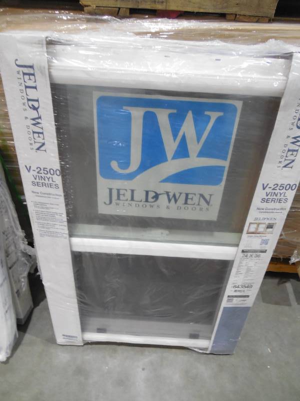 lot 114 image: JELD-WEN 23.5 in. x 35.5 in. V-2500 Series White Vinyl Single Hung Window with Fiberglass Mesh Screen