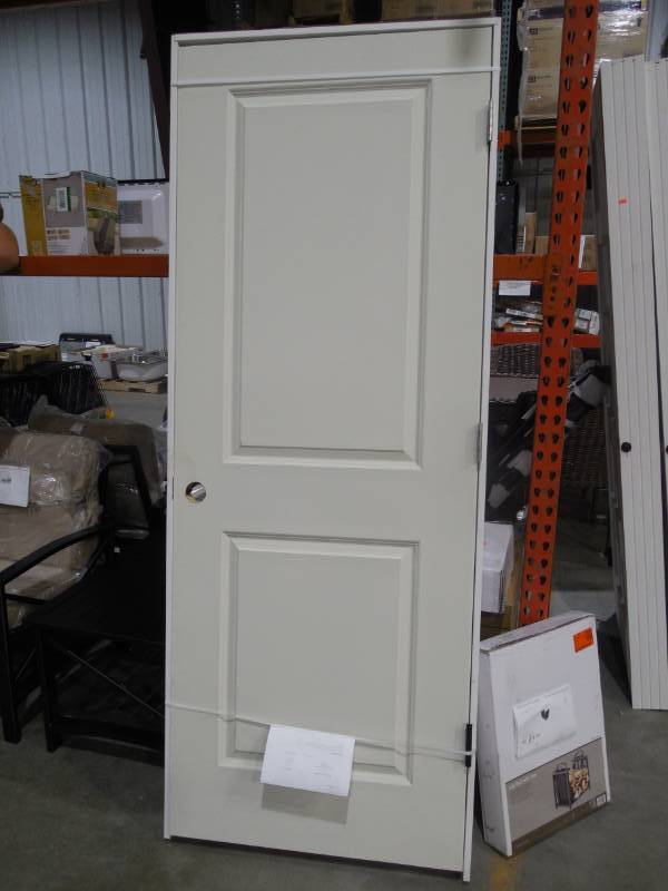lot 151 image: Masonite 30 in. x 80 in. Solidoor 2-Panel Square Top Top Solid-Core Smooth Primed Composite Single Prehung Interior Door