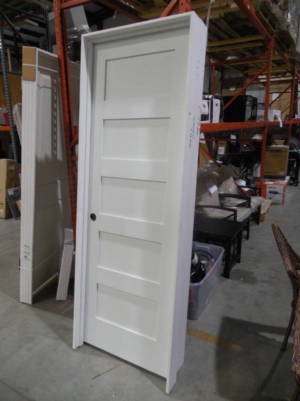 lot 152 image: (2) 24 R.H Interior Door Lot - 5 panel - Primed