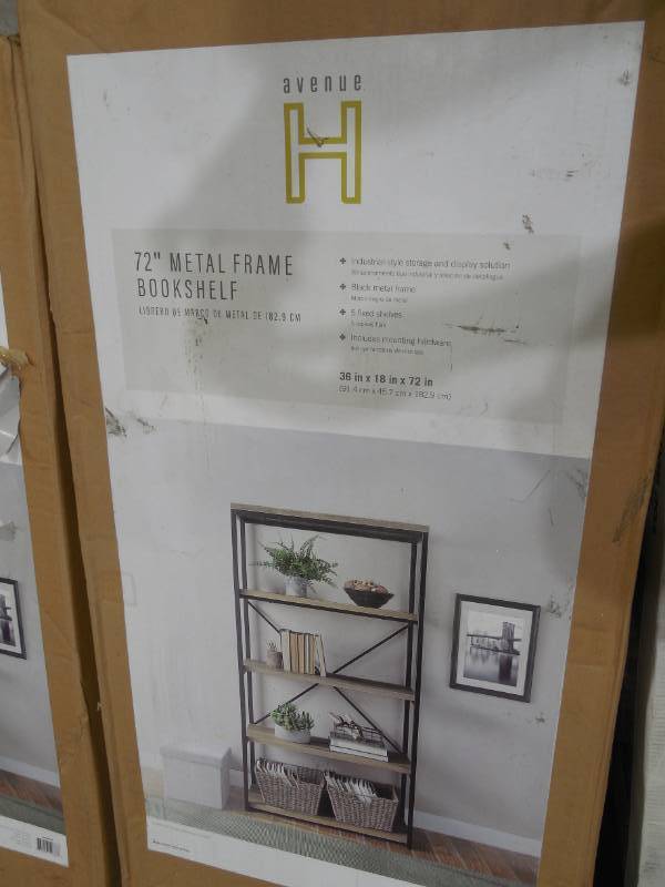 lot 155 image: Whalen 72 in. 5 Tier Freestanding Square Tube Shelving