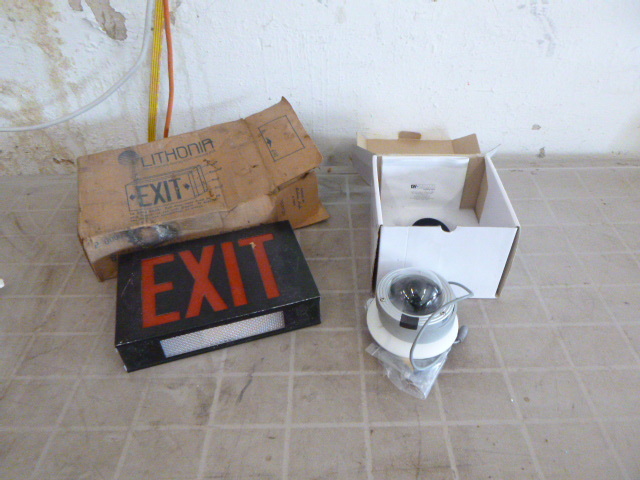 lot 37 image: Exit Sign and Dome Camera