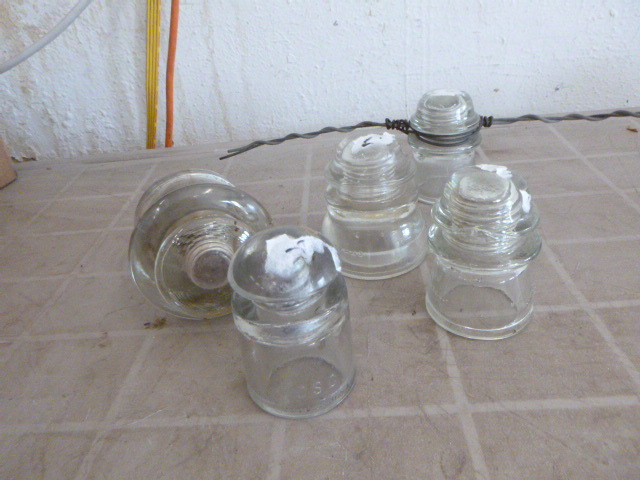 lot 68 image: 5 Vintage Glass Insulators