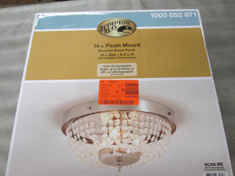 lot 4 image: Hampton Bay 14 in. 3-Light Brushed ...