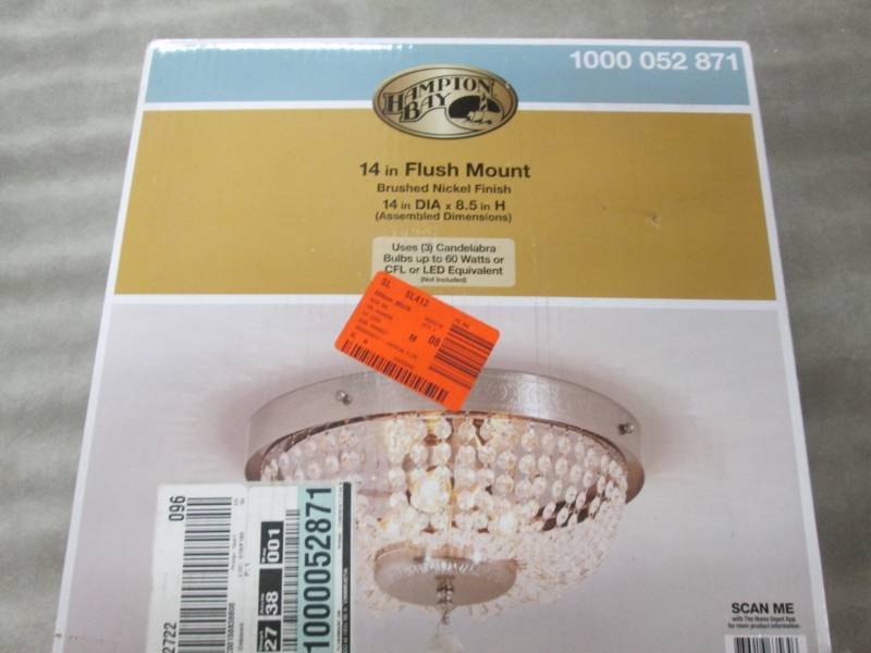 lot 18 image: Hampton Bay 14 in. 3-Light Brushed ...