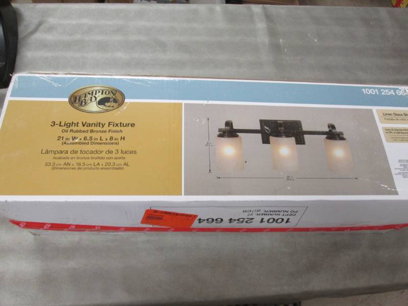 lot 25 image: Hampton Bay 3-Light Oil-Rubbed Bron...