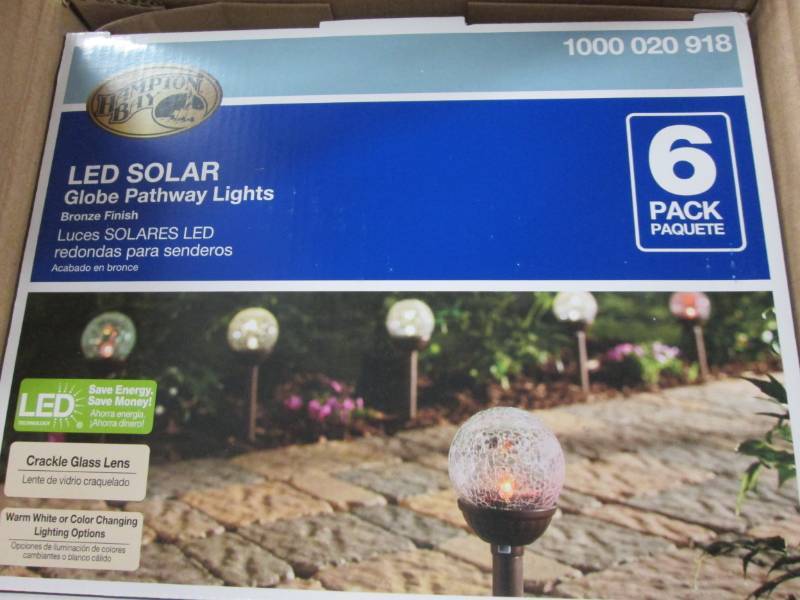 lot 27 image: 2 Hampton Bay 6pk Led Solar Globe P...