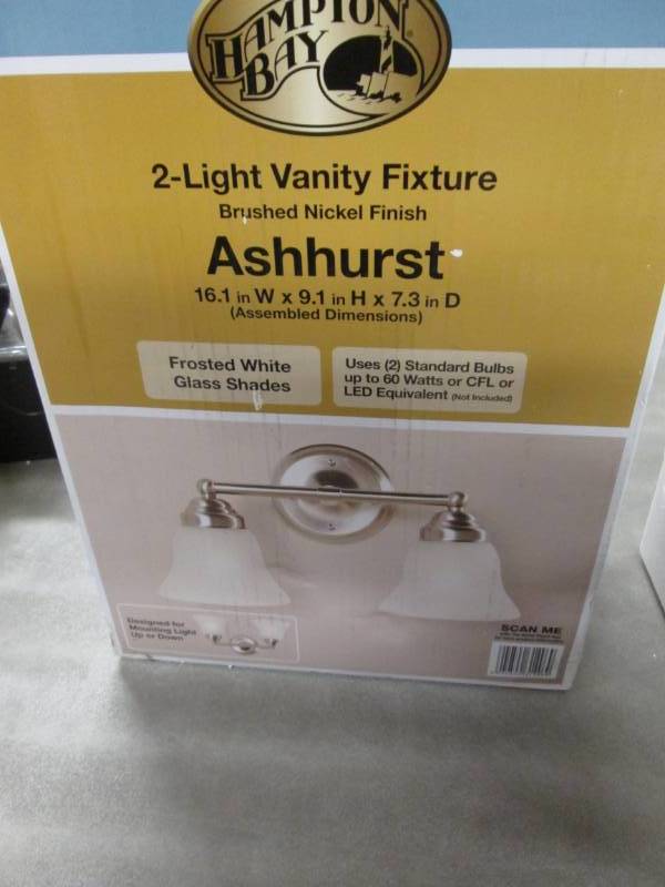 lot 125 image: Hampton Bay 2-Light Brushed Nickel ...
