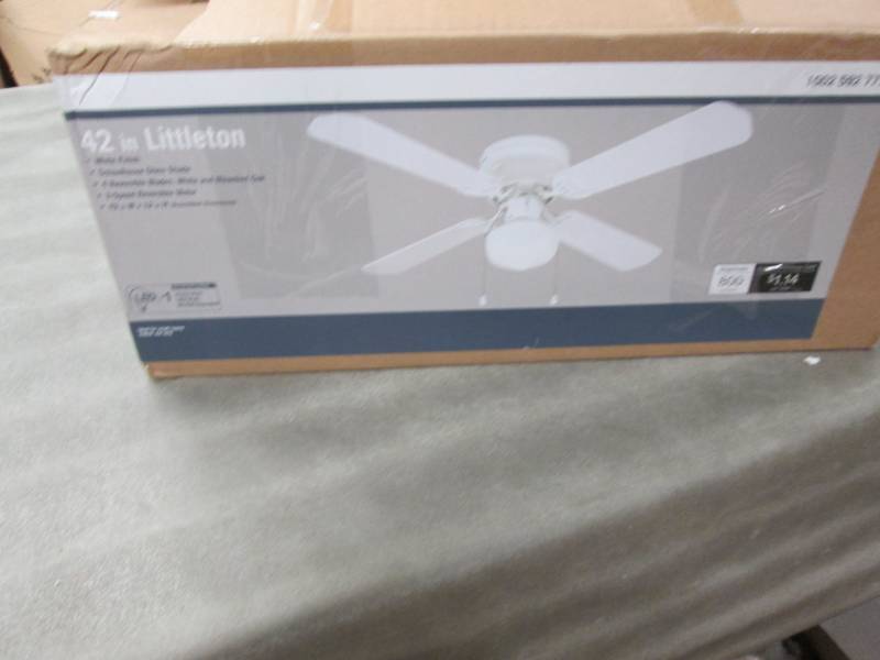 lot 156 image: Littleton 42 in. LED Indoor White C...