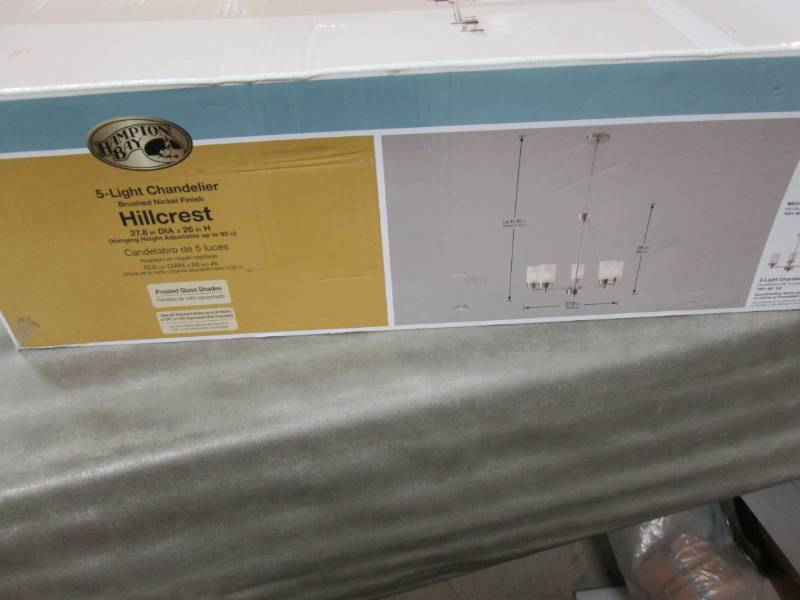 lot 166 image: Hampton Bay 5-Light Brushed Nickel ...