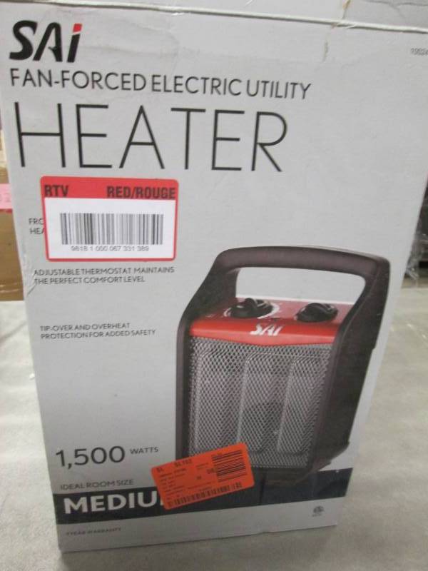 lot 188 image: Sai 1500 WattsFan Forced Electric U...
