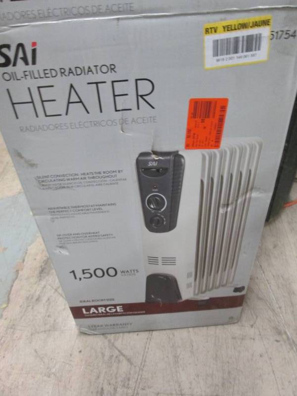 lot 195 image: Sai Oil Filled Radiator Heater 1500...
