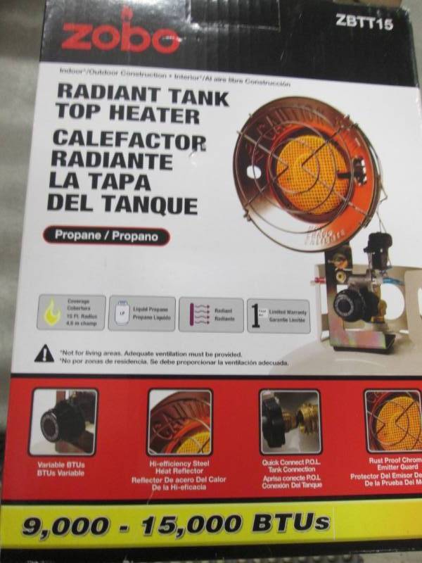 lot 202 image: ZOBO 15,000 BTU Propane Tank Top He...