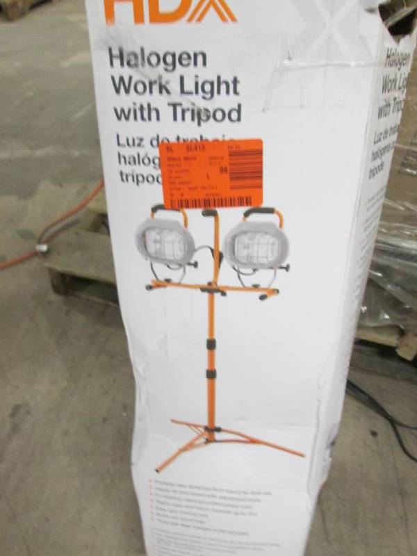 lot 247 image: HDX Halogen Work Light with Tripod ...