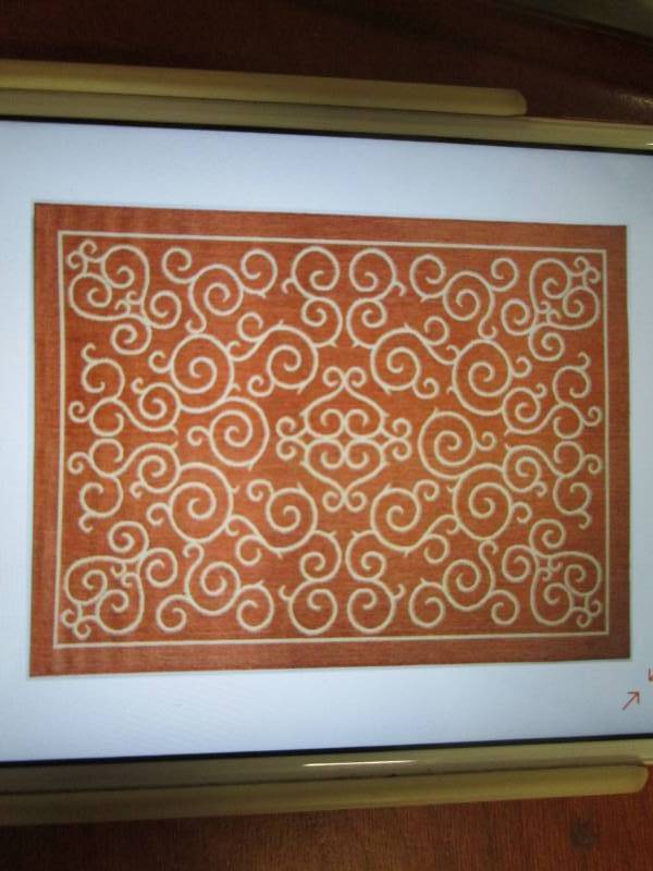 lot 280 image: Hampton Bay Scroll Terrcotta 7ft 10...
