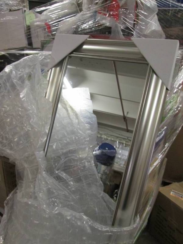 lot 324 image: Silver Beaded Leaner Mirror 58x18 i...