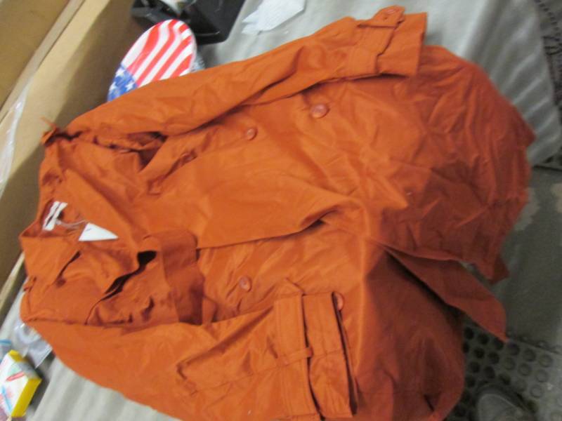 lot 326 image: XL Rust Ladies Trench Coat...