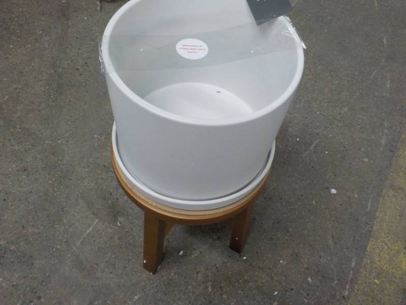 lot 32 image: Threshold Ceramic and Wood Indoor P...