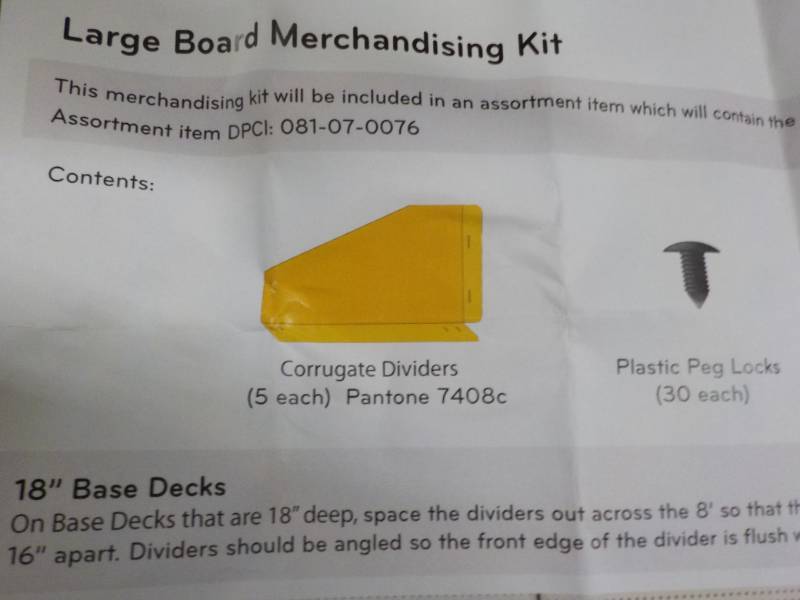 lot 36 image: Large Board Merchandising Kit, 2 Pi...