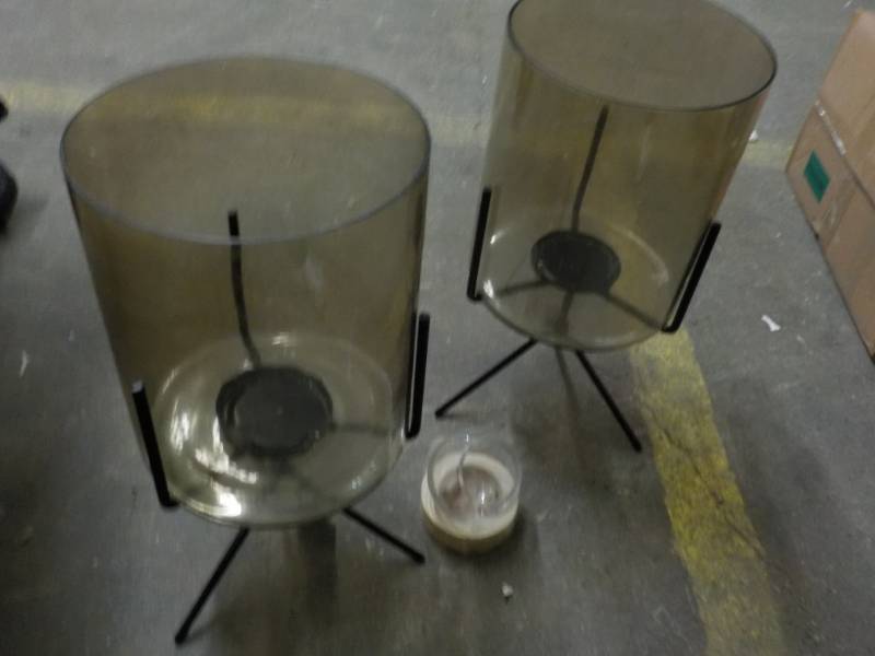 lot 50 image: 3 Candle Holders 2 large 20 x 10 1...
