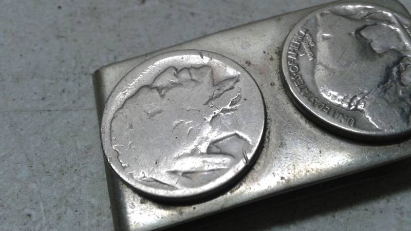 lot 22 image: Vintage Buffalo Nickle Coin Money Clip