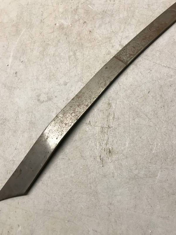 lot 32 image: Vintage Ornate Metal Sword, Has Some Wear