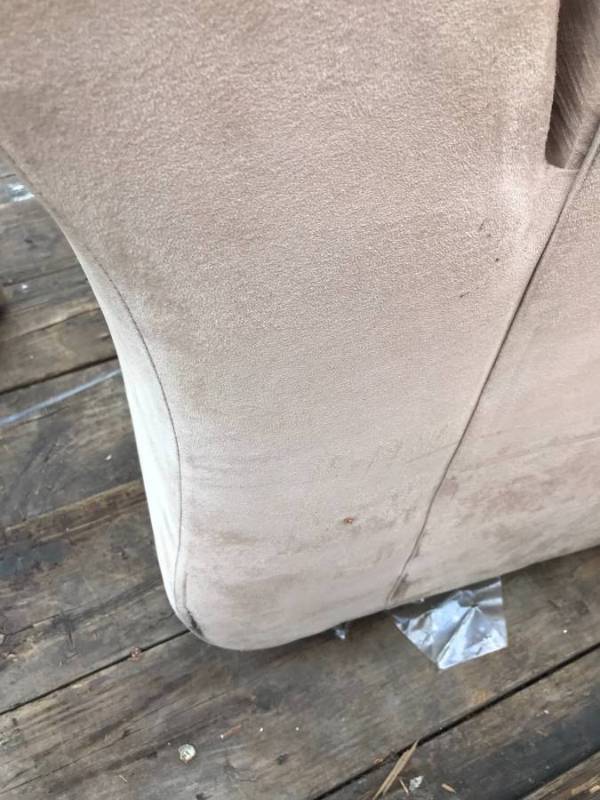 lot 9 image: White Love Seat Couch, Used, Some Wear, Some Marks
