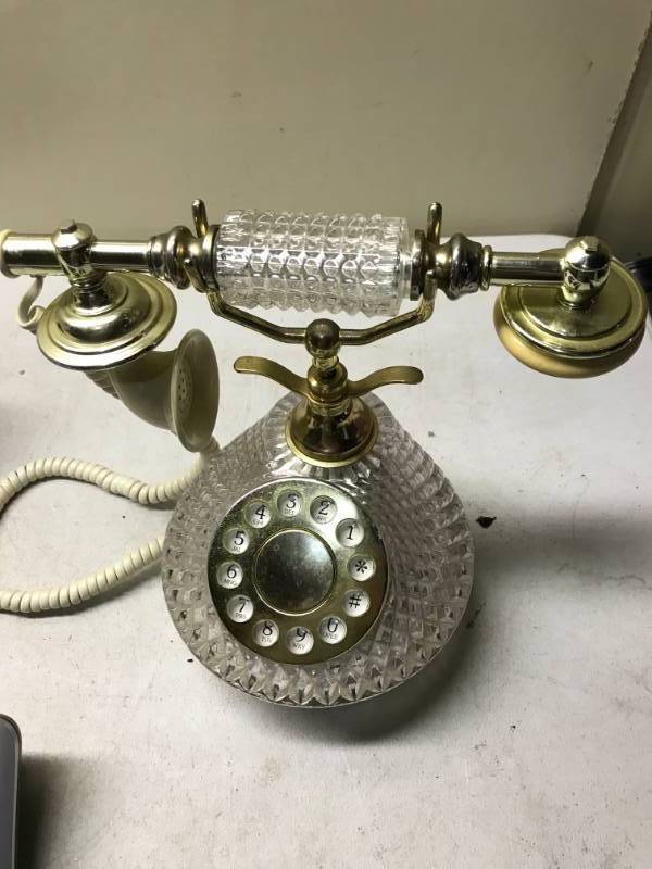 lot 42 image: Lot Of Landline Telephones, One Glass One, One Cordless One